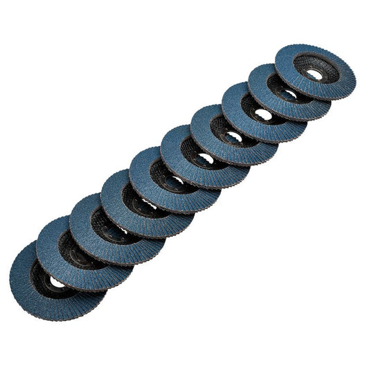 Draper Zirconium Oxide Flap Discs 115 x 22.23mm 60 Grit Pack of 10 - 85724