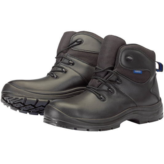 Draper Waterproof Safety Boots Size 12 S3 SRC Leather Steel Toecap BLack 85983