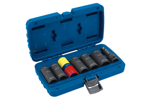 Laser Tools Double Ended Wheel Nut Socket Set 7pc 1/2" Single Hex Metric 8698
