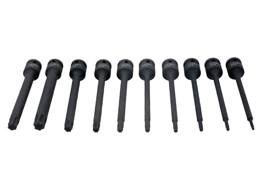 Laser Tools Impact Torx Star Bit Set 1/2"D Extra Long 10pc In EVA Foam Tray 8706