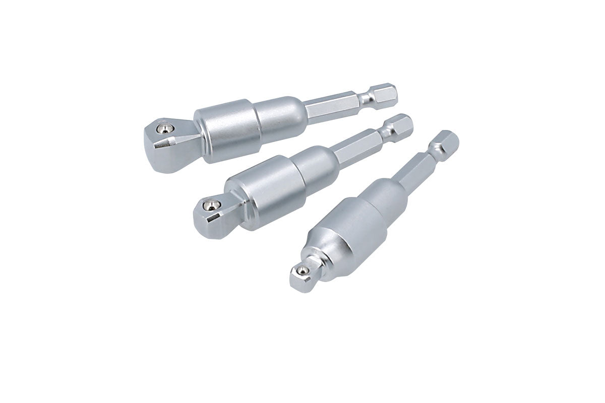 Laser Tools Wobble Drive Socket Adaptor Set 3pc 1/4" 3/8" & 1/2" 1/4"D 8716