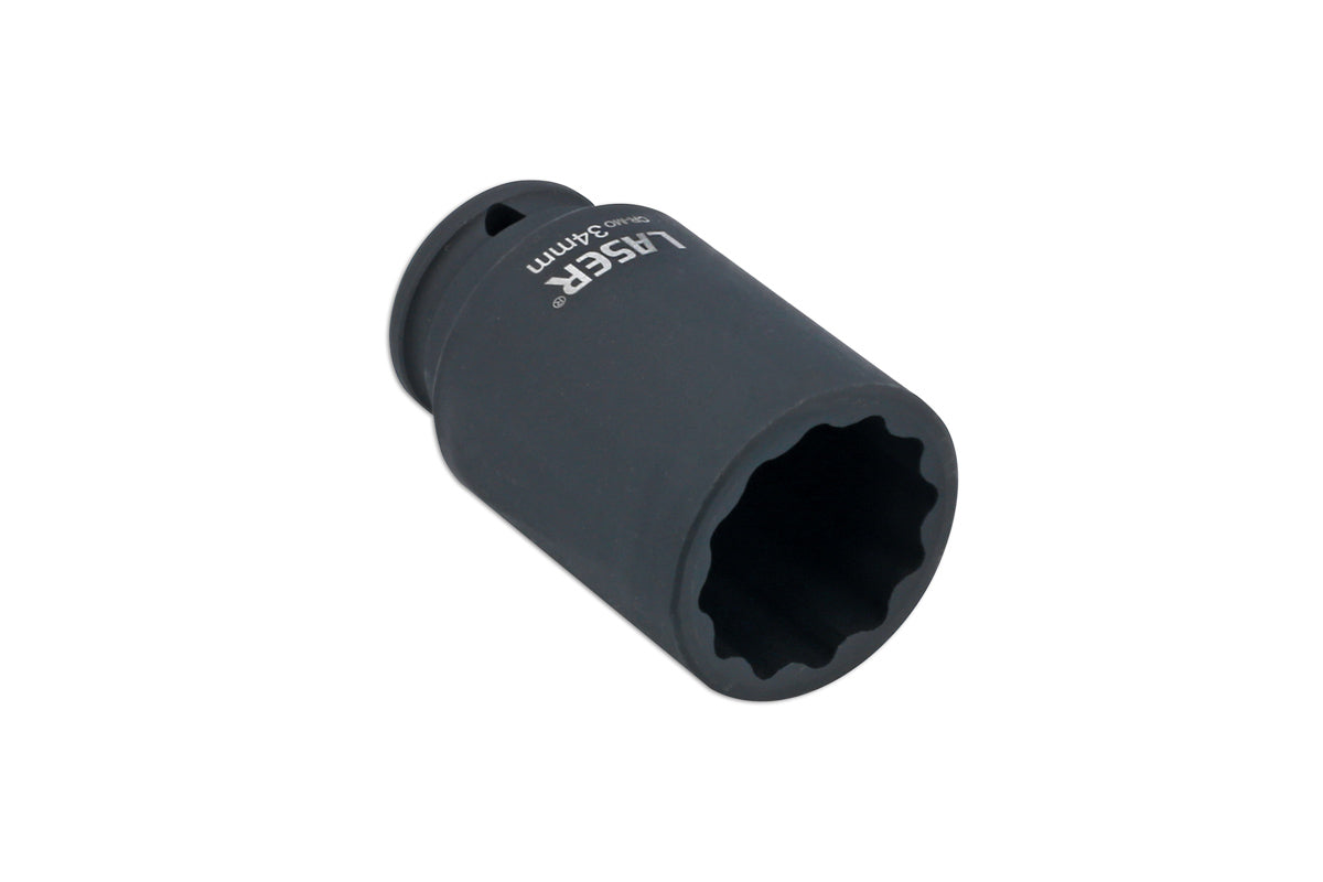 Laser Tools Hub Nut Socket 1/2"D 34mm Bi Hex Amarok and Tiguan OEM T50019 - 8738