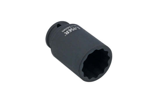 Laser Tools Hub Nut Socket 1/2"D 34mm Bi Hex Amarok and Tiguan OEM T50019 - 8738