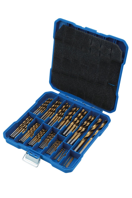Laser Tools TiN Coated Drill Bit Set 99pc General Use In A Plastic Box 8750