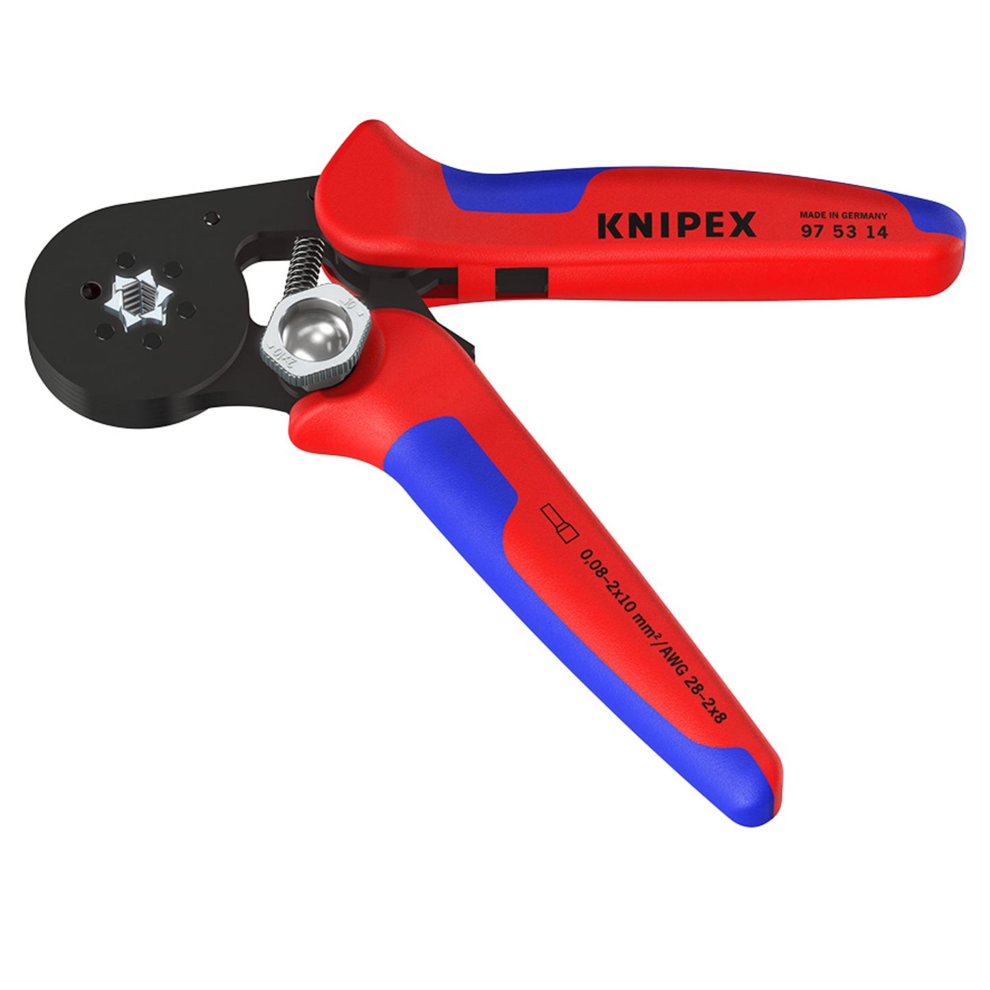 KNIPEX 97 53 14 SB Self- Adjusting Crimping Pliers, 2 x 10 mm&sup2;, 180mm