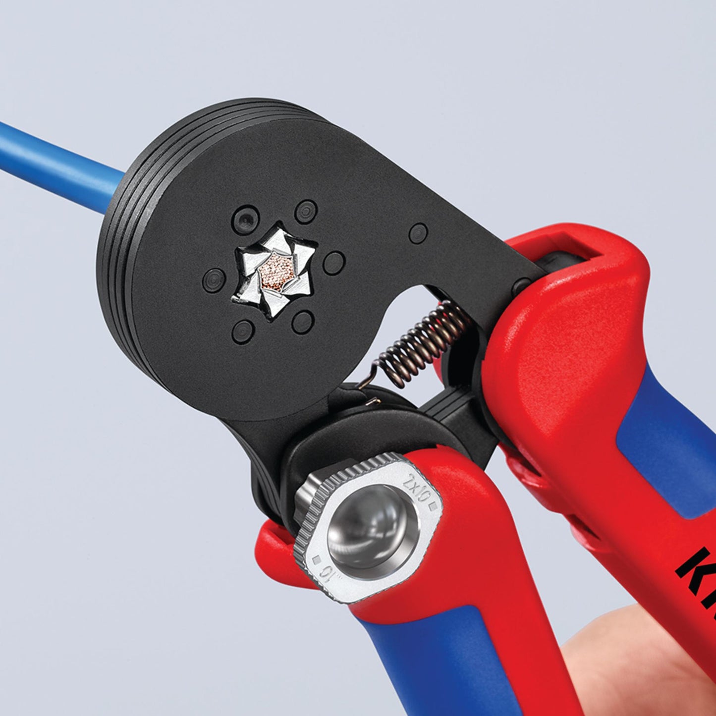 KNIPEX 97 53 14 SB Self- Adjusting Crimping Pliers, 2 x 10 mm&sup2;, 180mm
