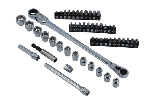 Laser Tools 1/4"D Low Profile Bit & Socket Set 52pc Inc Torx Phillips etc 8802