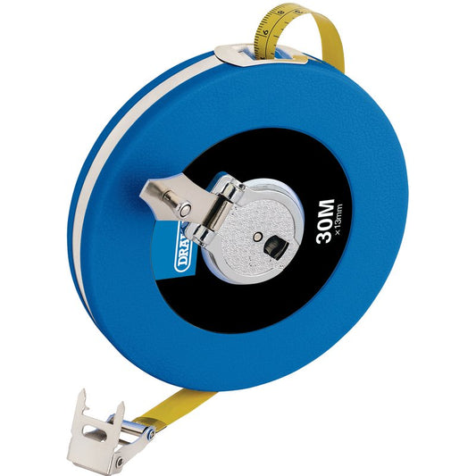 Draper Steel Measuring Tape 30m 100ft x 13mm Flush Winding Handle 88217