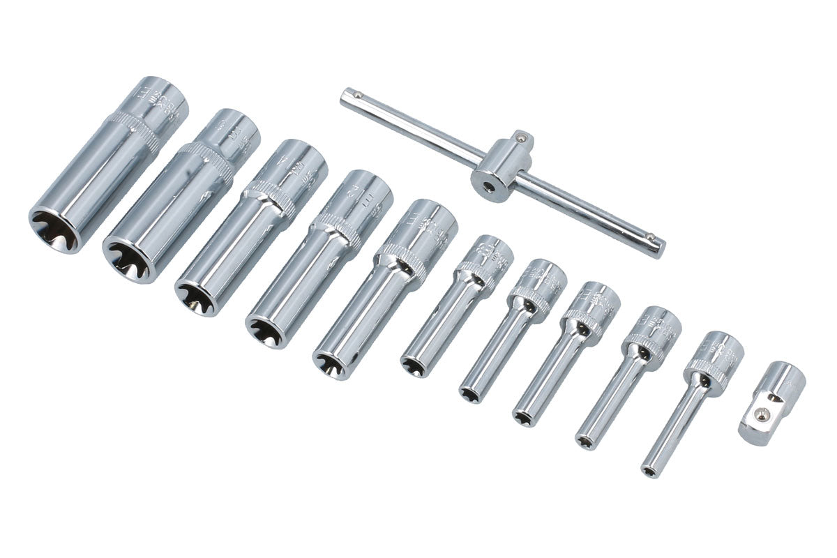 Laser Tools Deep E Torx Deep Socket Set 1/4" & 3/8"D 12pc E4 to E18 - 8867
