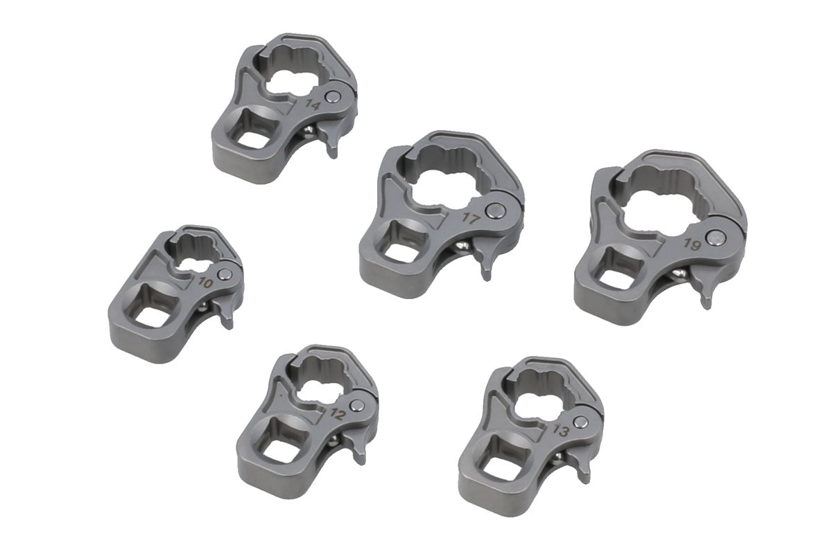 Laser Tools Ratcheting Crows Foot Wrench Set 3/8"D Stainless Steel 8874