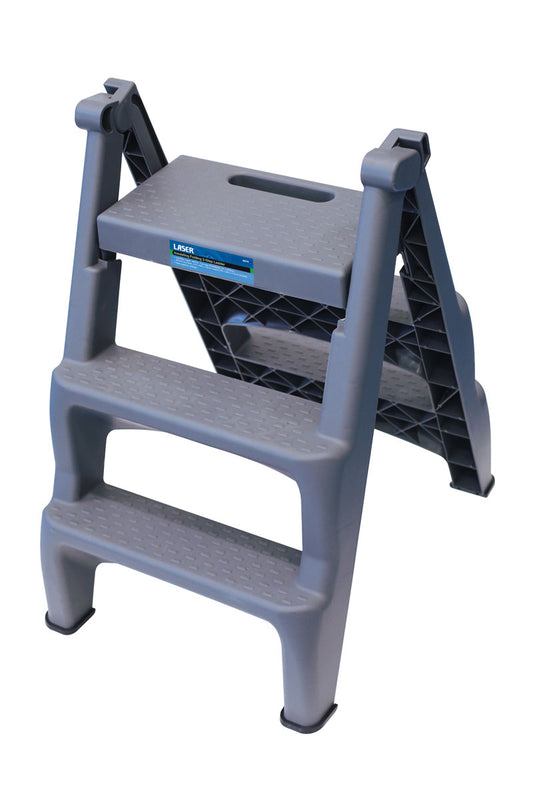 Laser Tools Insulating Folding 3 Step Ladder Polypropylene With Rubber Feet 8875