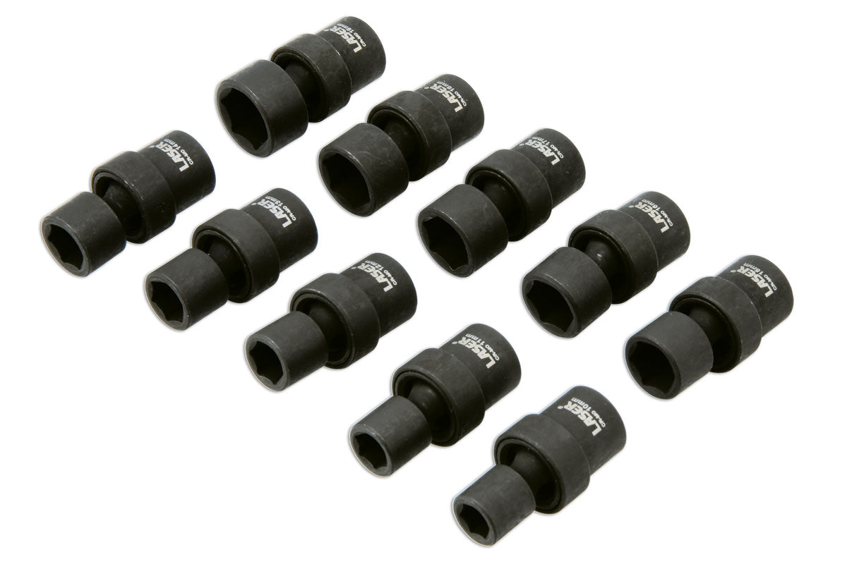 Laser Tools Metric Impact Universal Joint Socket Set 3/8"D 10pc 10 to 19mm 8901