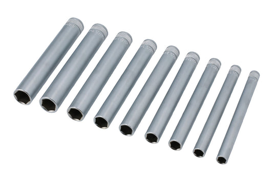 Laser Tools 1/4"D 9pc Extra Long Socket Set Single Hex Length 140mmm 8904