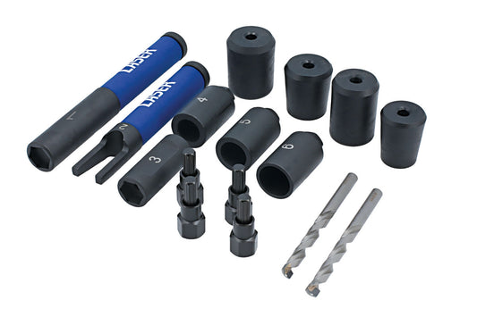 Laser Tools Lug Drilling Locking Wheel Nut Removal Kit In A Blow Mould Case 8912