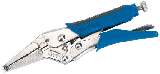 Draper Soft Grip Long Nose Self Grip Pliers 165mm Serrated Gripping 89126