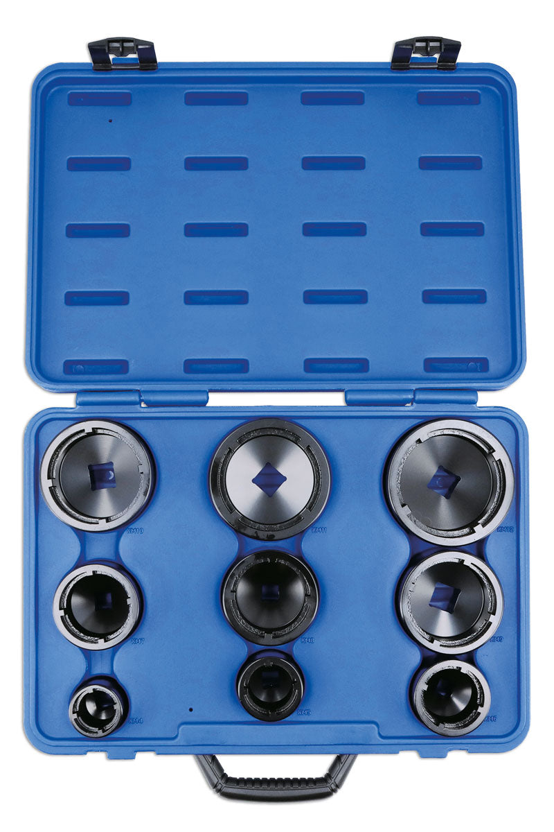 Laser Tools Internal KM Lock Nut Socket Set 9pc With 4 Radial Teeth 8913