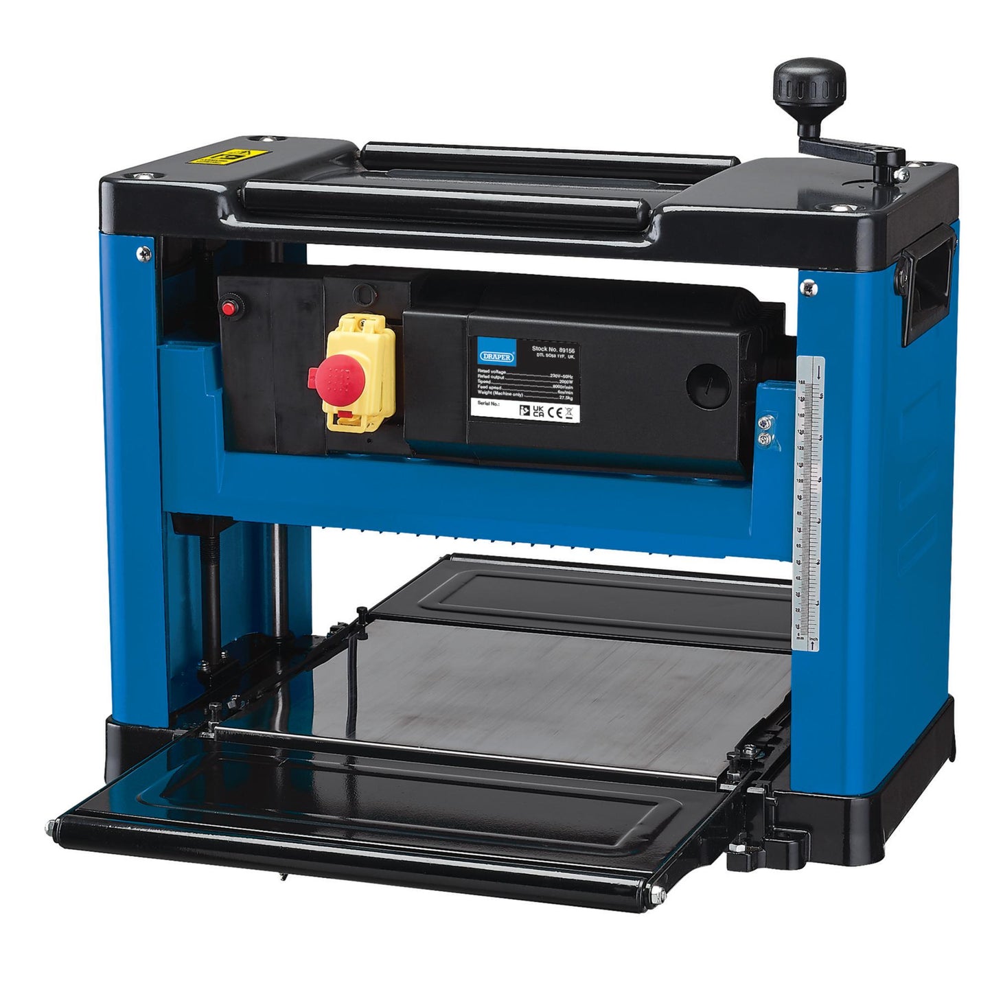Draper 230V Planer Thicknesser 330mm 2000W 8,000rpm Overload Protection 89156