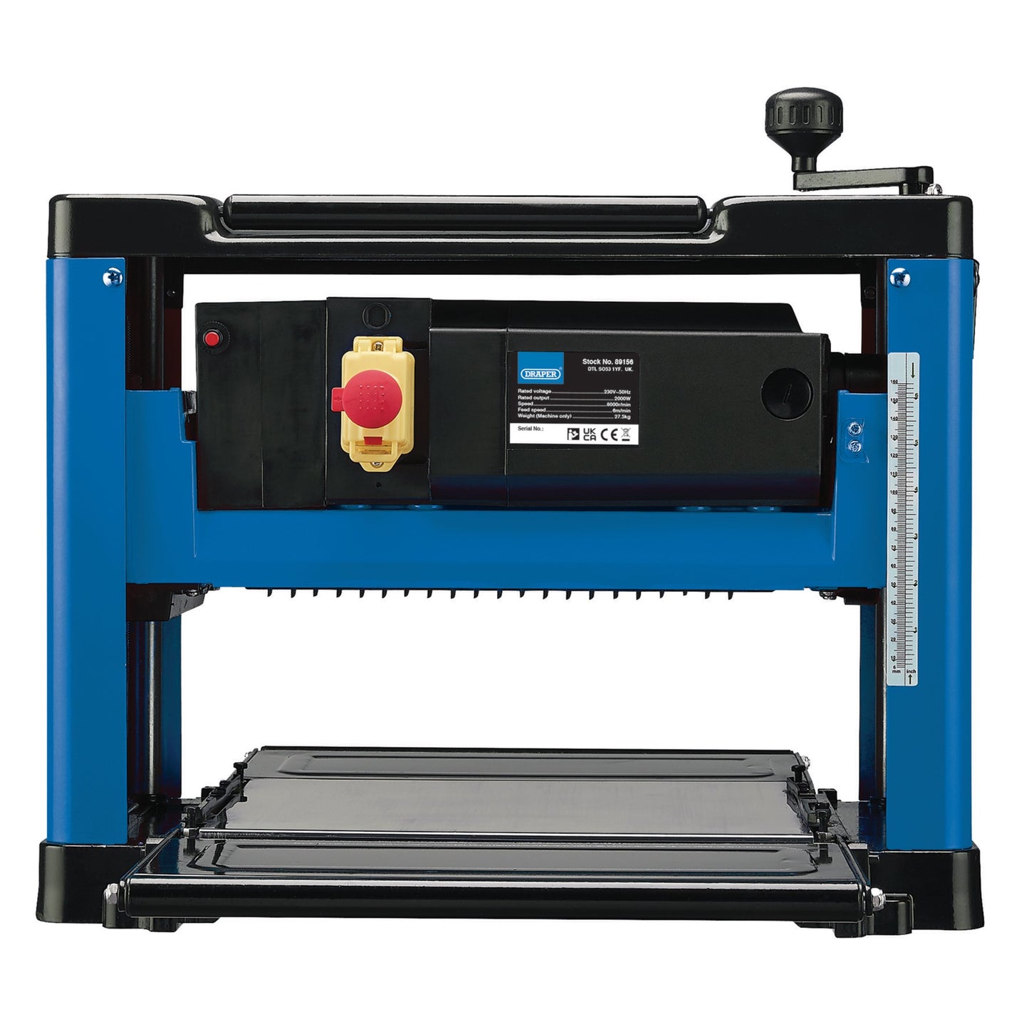 Draper 230V Planer Thicknesser 330mm 2000W 8,000rpm Overload Protection 89156