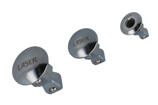 Laser Tools 3pc Ratchet Spanner Adaptors Wobble Function 1/4"D 3/8"D 1/2"D 8944