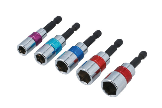 Laser Tools Nut Driver with Quick Chuck Set 5pc 6Pt 8, 10, 12, 13, 14mm 8947