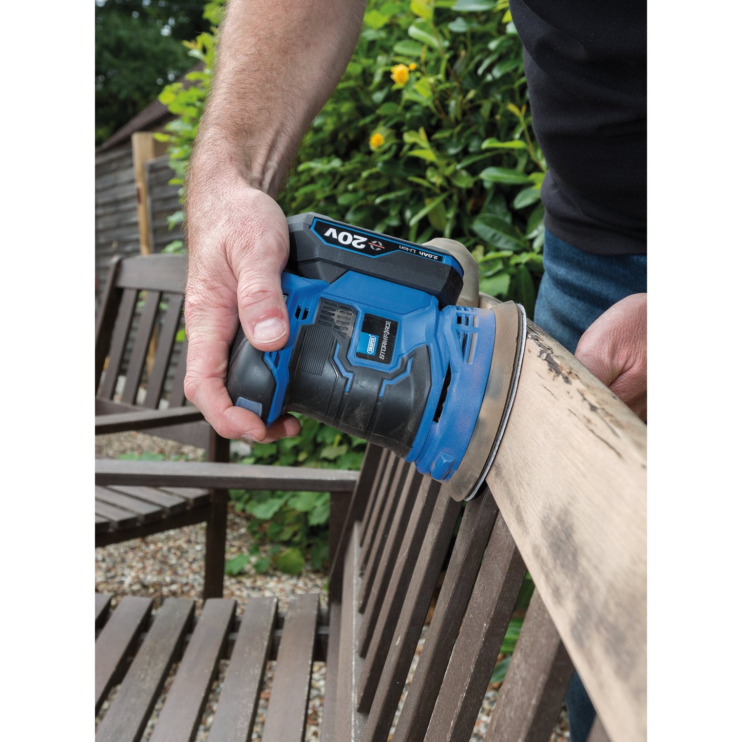 Draper Storm Force 20V Random Orbit Sander Sold Bare With Dust Extraction 89522