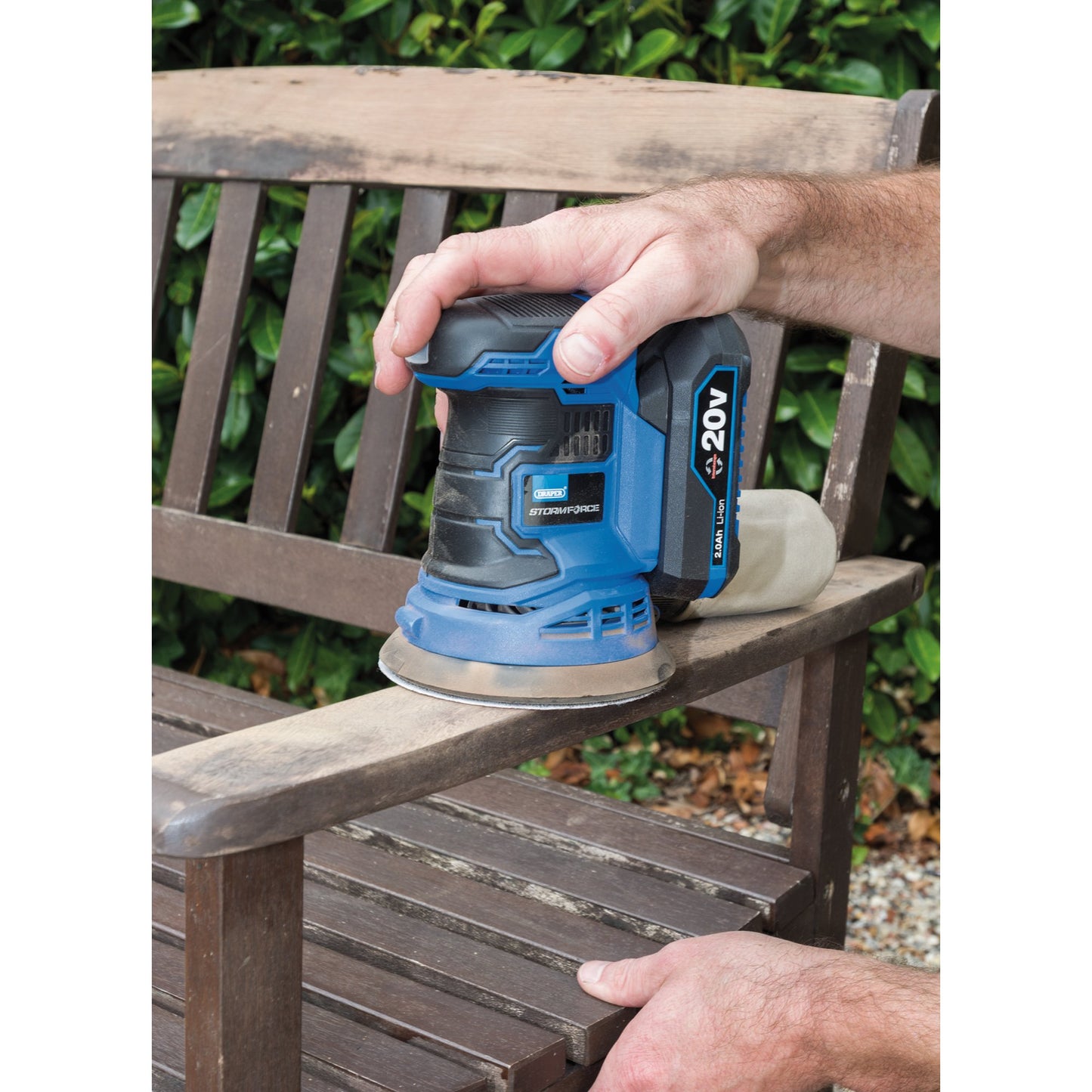 Draper Storm Force 20V Random Orbit Sander Sold Bare With Dust Extraction 89522