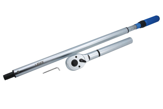Laser Tools Ratcheting Torque Wrench 3/4"D 160-800Nm 24 Teeth 1220mm Long 8958