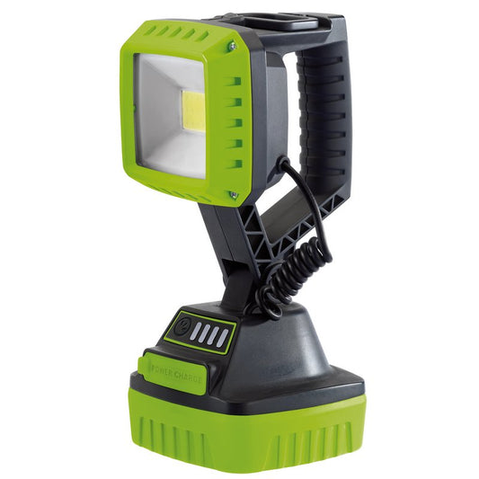 Draper COB LED Rechargeable Worklight 10W 1,000 Lumens Green 2 x 2.2Ah Bat 90033