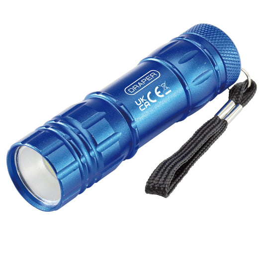 Draper COB LED Aluminium Hand Torch 3 x AAA Batteries Supplied 90103