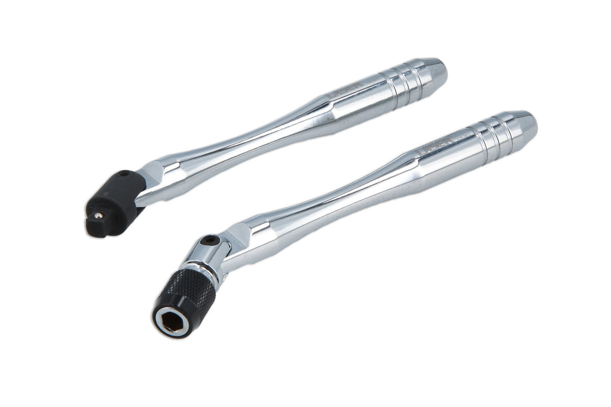 Laser Tools Flexible Wrench Set 1/4"D Bits Or Sockets 2pc Length 130mm 9050