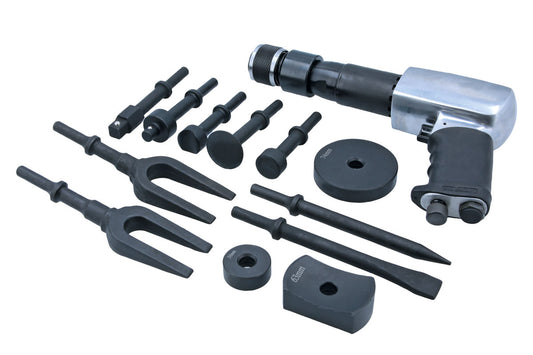 Laser Tools Air Hammer Chisel Set 13pc Inc ball joint splitters & Heads 9093