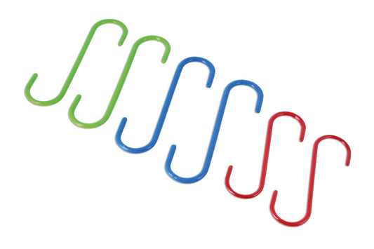 Laser Brake Caliper Hook Set 6pc Plastic Coated For Cables Hoses Fuel Lines 9104