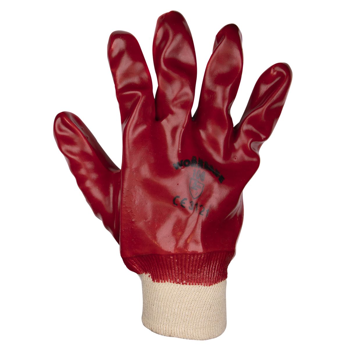 Sealey PVC Knit Wrist Gloves (Large) - Pack of 12 Pairs 9106L/12
