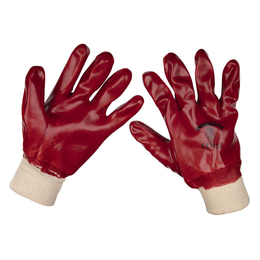 Sealey PVC Knit Wrist Gloves (X-Large) - Pack of 12 Pairs 9106XL/12