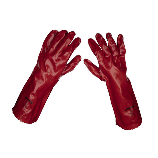 Sealey Red PVC Gauntlets 450mm - Pair 9114
