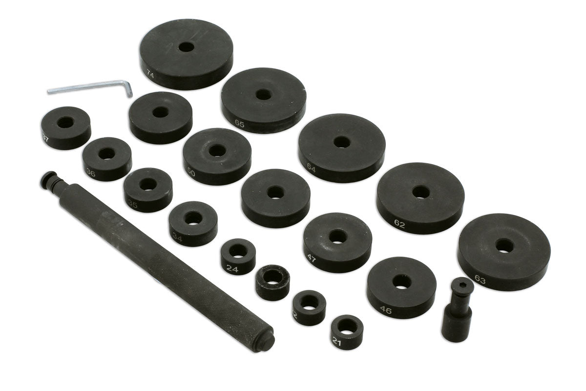 Laser Tools Bush Bearing & Seal Driver Set 52pc 18 to 65mm Plus 1 x 74mm 9123