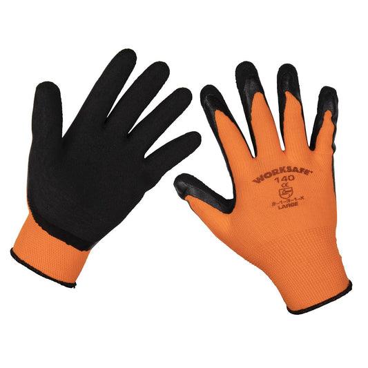 Sealey Foam Latex Gloves (Large) - Pair 9140L