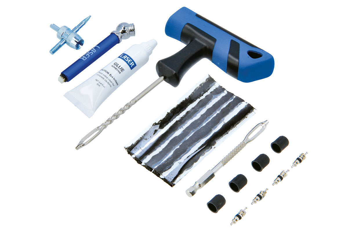 Laser Tools Emergency Tyre Repair Kit with T-Handle & Drill Driver 9147