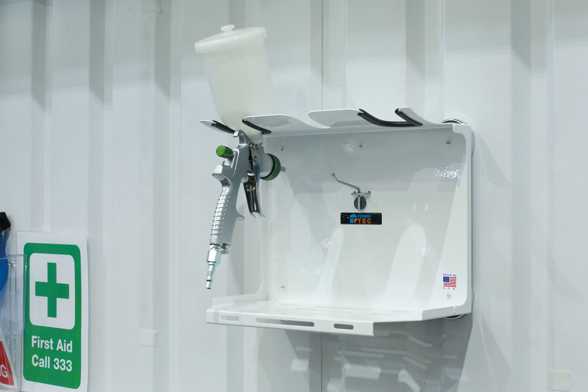 Power-TEC Spray Booth Magnetic Shelf 3 Spray Gun Positions Size 350x250mm 91592