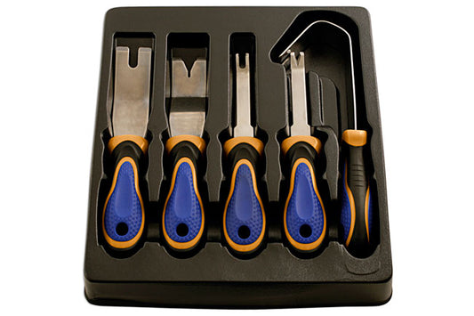 Power-TEC Trim Clip Remover Set 5pc Stainless Steel Soft Grip Handle 92264
