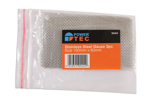 Power-TEC Stainless Steel Mesh Gauze 3pc 92424