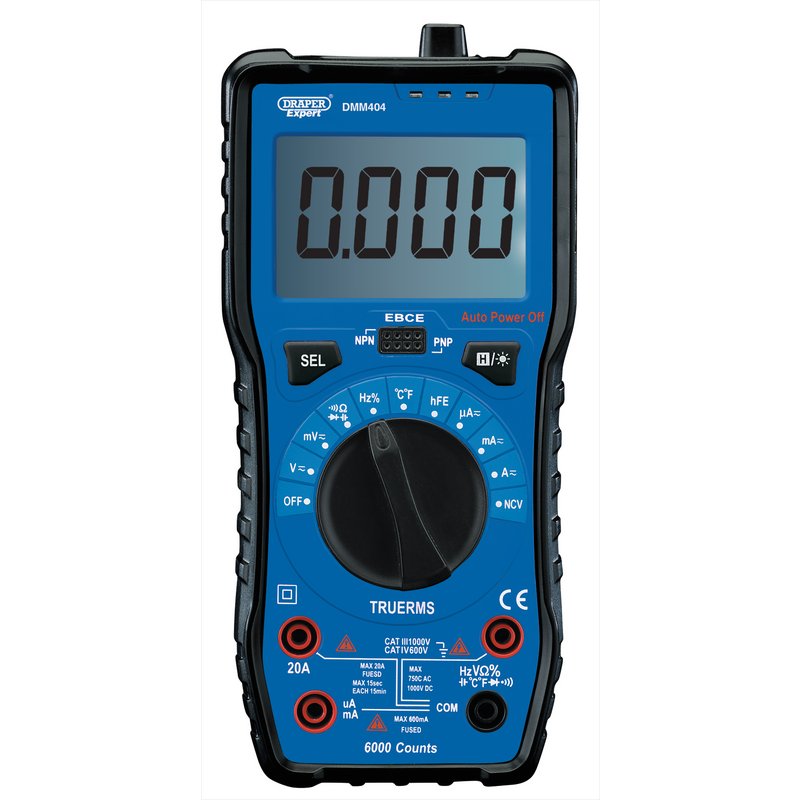 Draper Auto Manual Ranging CAT IV Digital Multimeter LCD backlit Screen 92433