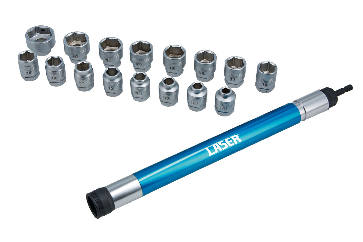 Laser Tools Deep Nut Driver & Setter Socket Tool Set 18pc 9249