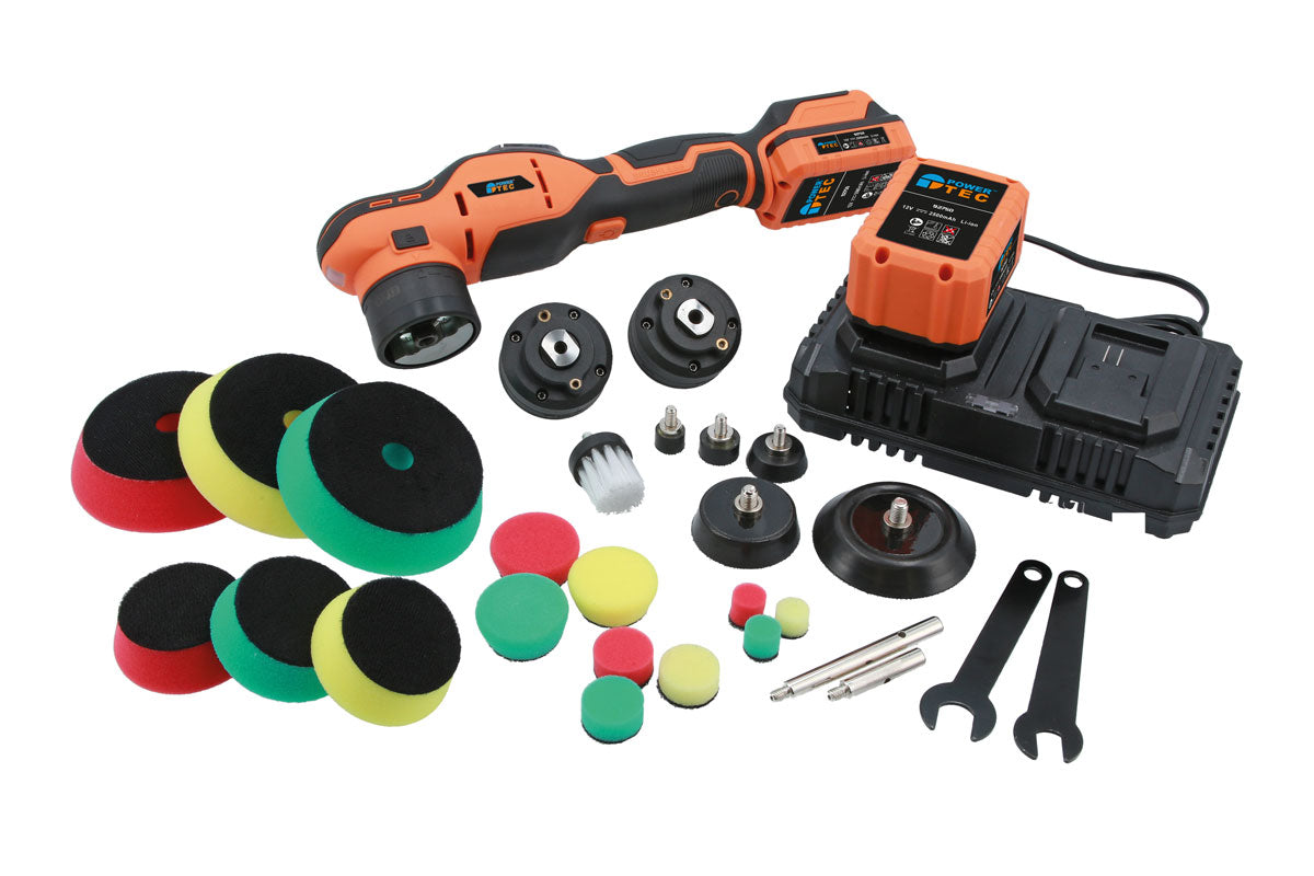 Power-TEC Multi-Head Cordless Polisher Kit - 12V 92750
