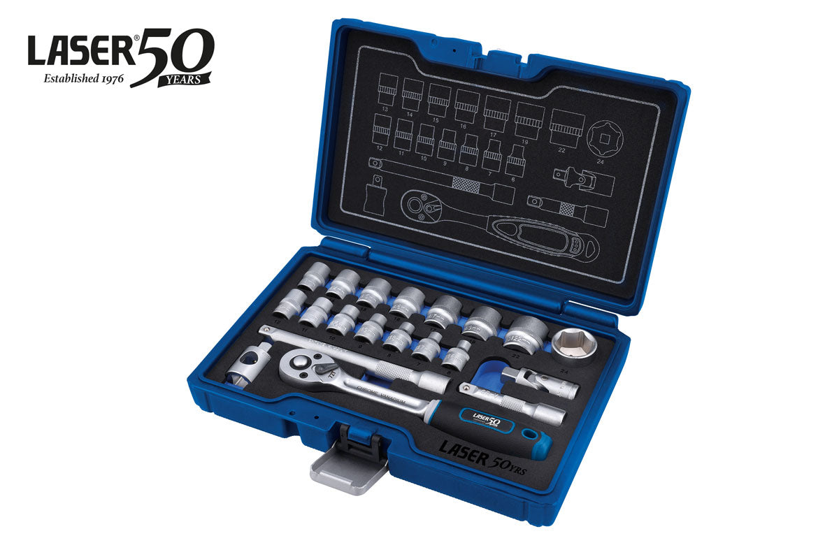 Laser Tools Socket Set 3/8"D - 20pc - 50th Anniversary 9326