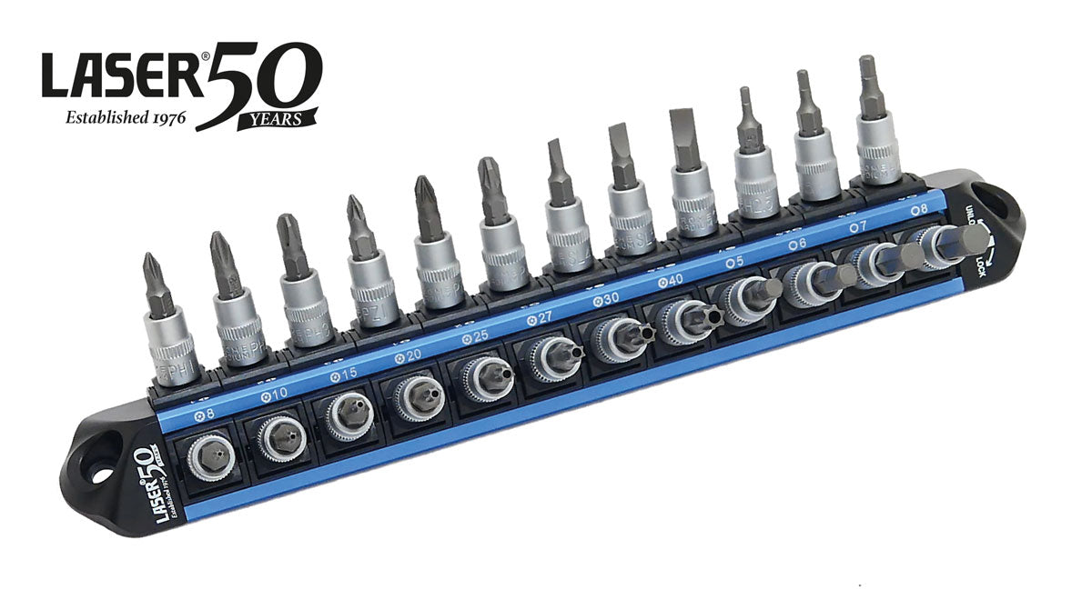 Laser Tools LocSoc Bit Socket Set 1/4"D - 24pc - 50th Anniversary 9328