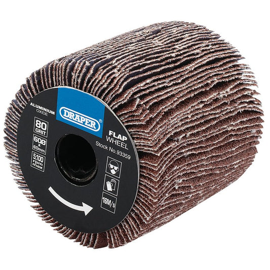 Draper Aluminium Oxide Flap Wheel 60 x 60mm 80 Grit 93359