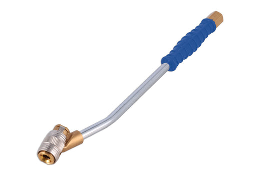 Laser Tools Twin Head Lock On Tyre Valve Connector 230mm Thread 1/4" BSP 9368