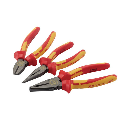 Draper XP1000 VDE Pliers Set 3 Piece Long Nose Diagonal & Combination 94639