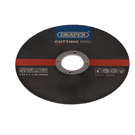 Draper Metal Cutting Discs 115 x 1 x 22.23mm (Pack of 100) 94772